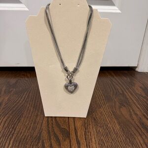 Lia Sophia Silvertone Heart Pendant Necklace